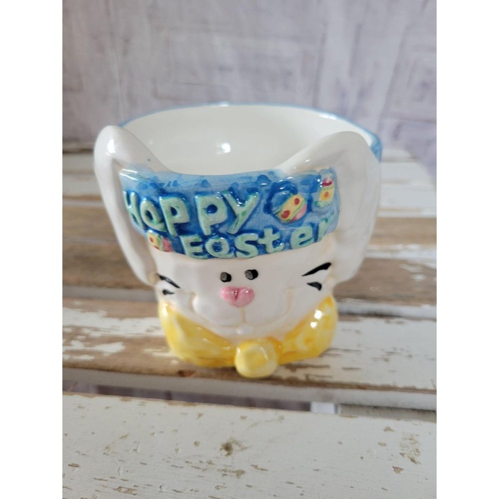 Easter Bunny cup bowl‎ basket face rabbit vintage c